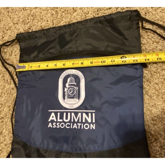 Mississippi College Drawstring Back Pack Licensed Navy Blue Alumni Association - Picture 9 of 10